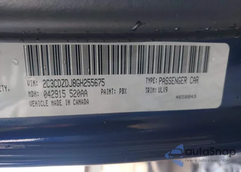 2016 Dodge Challenger Srt 392 from USA, damaged, VIN 2C3CDZDJ8GH255675